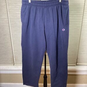 Champion Men's Navy Blue Athletic Sweatpants Elastic/Drawstring Waist, Size 2XL